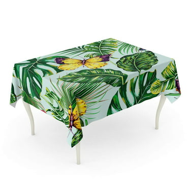 Dining Room Décor Fennco Styles Watercolor Tropical Lanai Floral Print Tablecloth 65 x 104 Inch Banquets Everyday Use and Outdoor Events Multicolored Table Cover for Home 